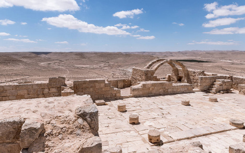 在以色列犹太沙漠的香路上, 位于 Avdat Nabatean 市的罗马别墅遗迹。它被列入联合国教科文组织世界遗产名录