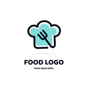 图形叉图标符号为咖啡馆, 餐厅, 烹饪业务。现代餐饮标签, 徽章, 徽章