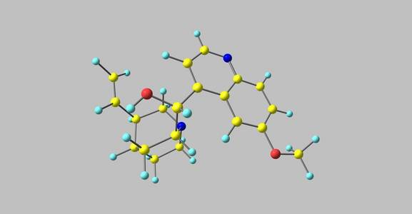 奎宁分子结构上灰色孤立