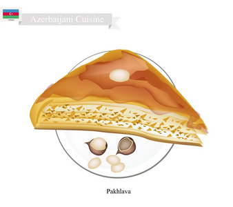 Pakhlava 或糖浆阿塞拜疆奶酪酥