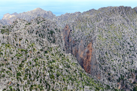 峡谷激流 de Pareis 和地中海，西班牙的马略卡岛