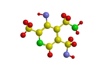 吡哆胺 维生素 B6，3d 渲染的分子结构
