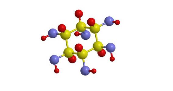 肌醇 维生素 B8，分子结构 3d 渲染