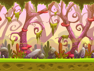 生态湖, 越南旅行梦幻风景梦幻森林背景插图绘画梦幻森林梦幻热带