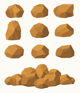 石头和岩石，棕色石头巨石
