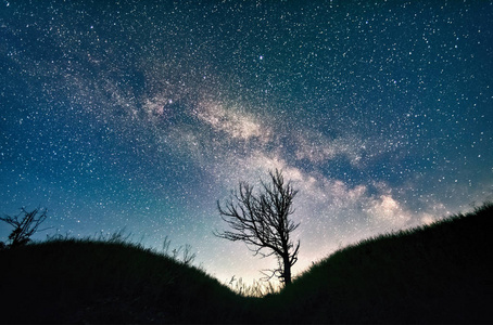 夜景, 银河, 星空