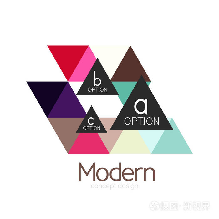 三角形形状设计抽象业务徽标图标设计.公司标识品牌会徽理念