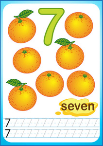 成熟浆果和水果的收获.我们数和写数字从1到10照片