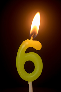生日号码周年蜡烛  6 号