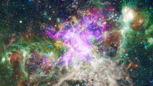 深外太空背景与恒星和星云。由 Nasa 提供的这幅图像的元素