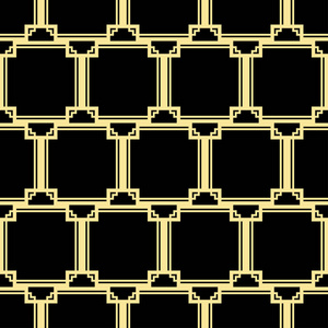 抽象艺术装饰金色无缝的几何图案背景。设计模板