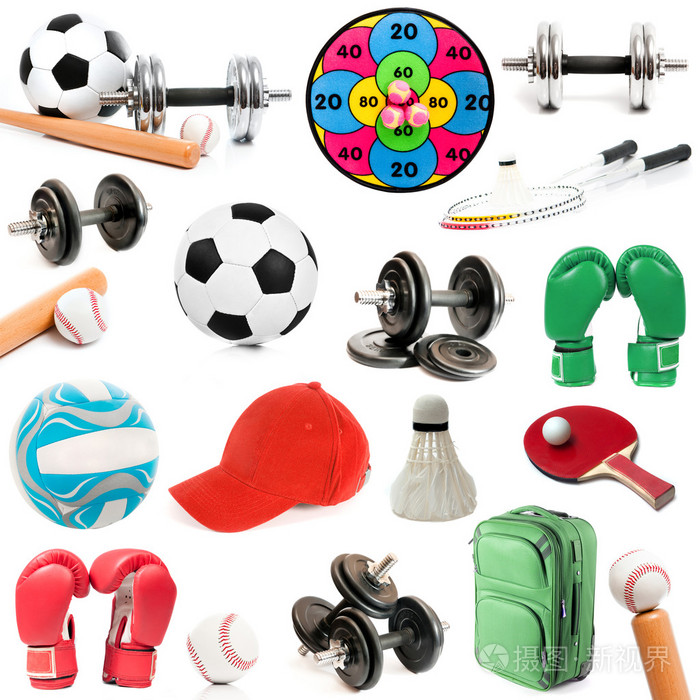 在白色的体育器材