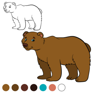 棕色的熊简笔画图片