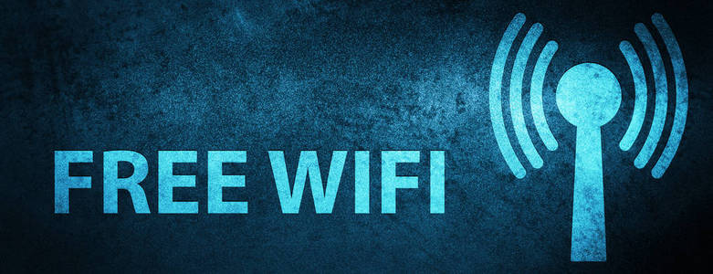 免费 wifi wlan 网络 隔离在特殊的蓝色横幅背景抽象例证