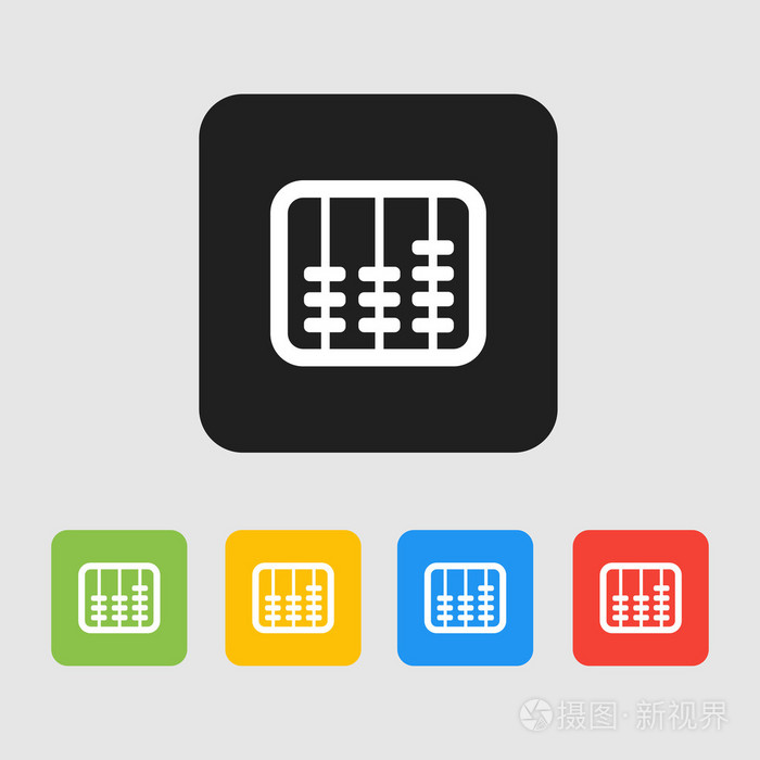 在材料设计风格的彩色的算盘图标