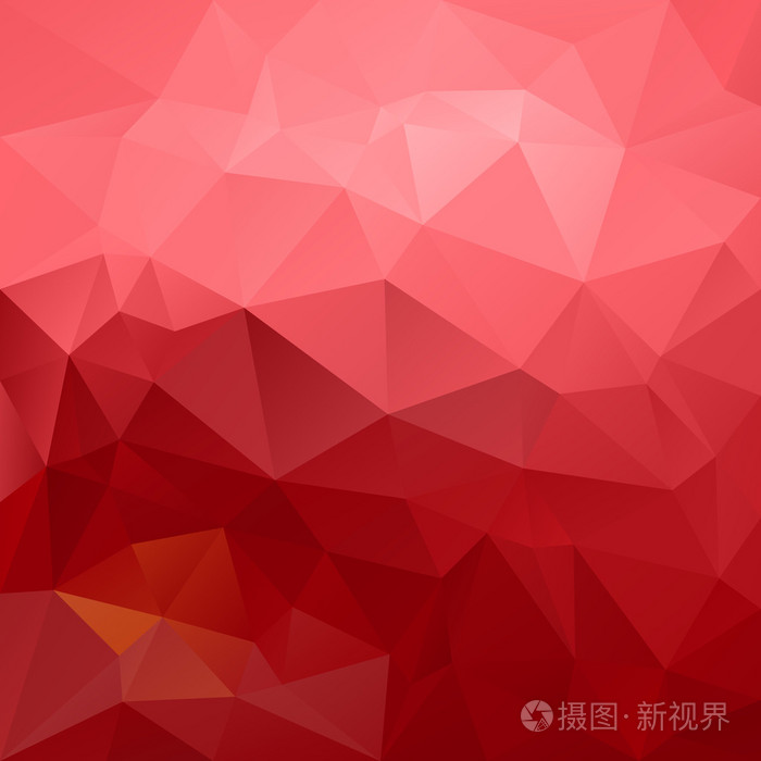 在旧的粉红色和红色渐变颜色的三角形图案矢量抽象不规则多边形背景