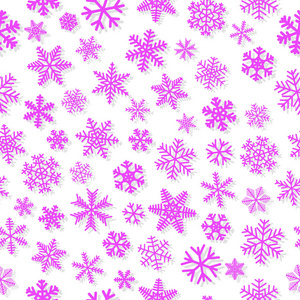 圣诞节无缝图案的雪花, 紫色的白色背景
