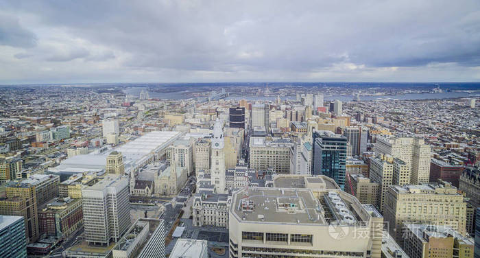 在宾夕法尼亚州的费城-费城--2017 年 4 月 6 日的鸟瞰图
