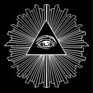 之眼所有看到的眼睛光照派新世界秩序向量共济标志无缝矢量曼荼罗图案