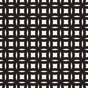 矢量无缝的黑色和白色几何圆形图案线条。抽象的几何背景设计