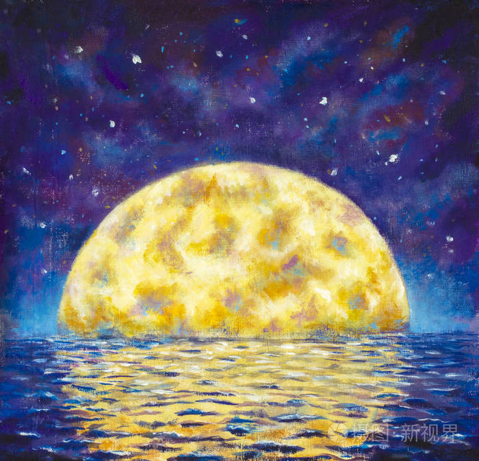 大月亮 原来的丙烯酸画一个大的发光的月亮反映在水 海 海 夜的风景与一个大月亮在蓝色紫色星空 浪漫幻想 印象派艺术插图照片 正版商用图片0r45ms 摄图新视界 大月亮 原来的丙烯酸画一个大的发光的月亮反映在水 海 海 夜的风景与一个大月亮在蓝色紫色星空 浪漫幻想 印象派艺术插图照片 正版商用图片0r45ms 摄图新视界
