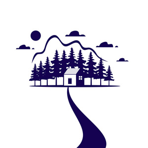 园林设计公司绿色森林或林地公园农庄的矢量隔离标志照片