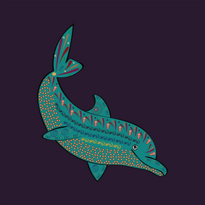 海豚大海动物装饰剪影图片