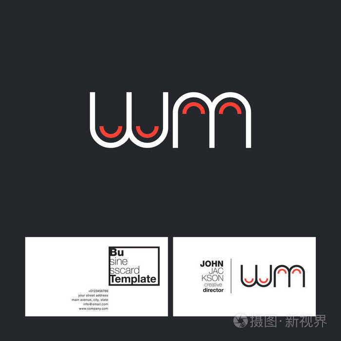 wm字母标志名片