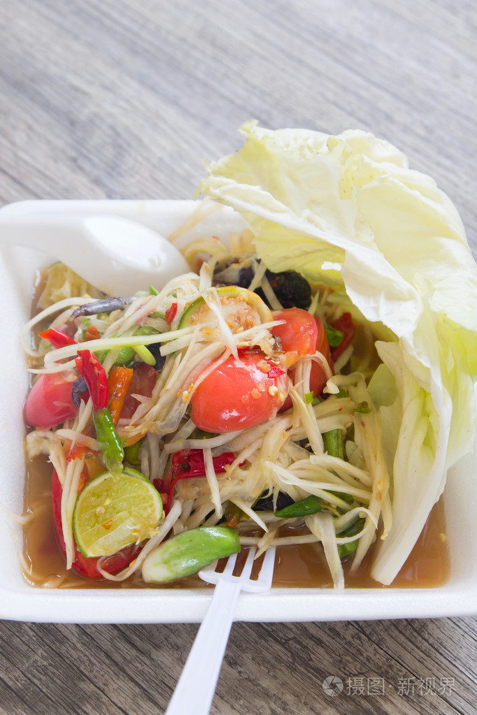 木瓜沙拉,泰式食物 som tum