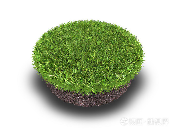 截面的草上3d 呈现白色孤立地面照片 正版商用图片0r4if9 摄图新视界