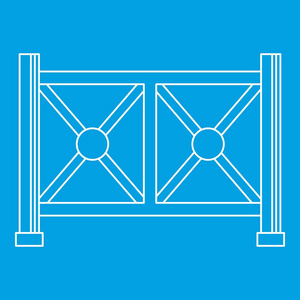 金属栅栏图标，大纲样式