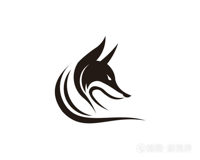 在孤立的白色背景上的矢量徽标.徽标设计模板与狐狸.矢量插图