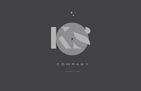 ks k s 灰色现代字母表公司信标志图标