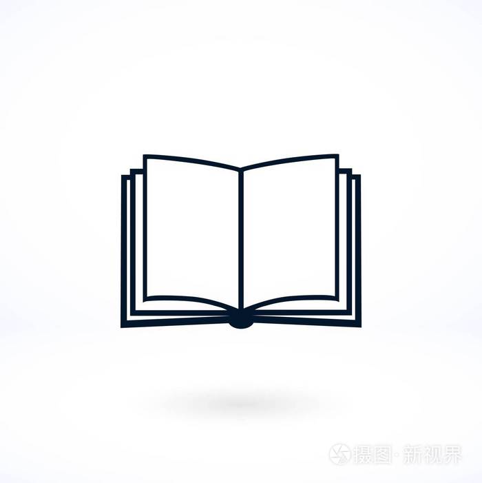 摄图新视界 插画 标志,符号 孤立的白色背景上的书本图标.eps