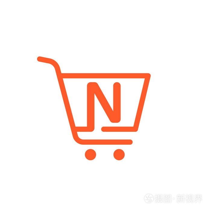 带有购物车图标的字母.