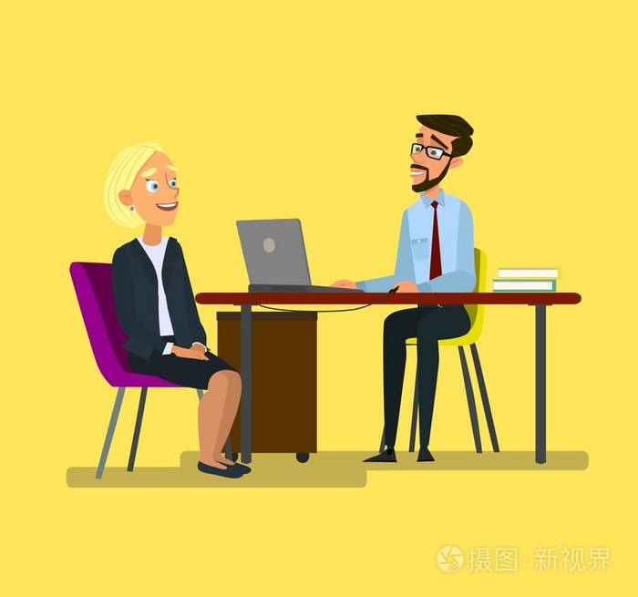 老板持有 cv 或 hr 执行经理会议工作申请妇女在主任办公室