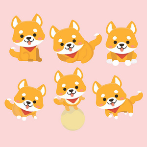 司马犬狗卡通集的矢量照片