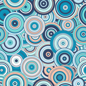 大量的蓝色圆圈抽象无缝模式