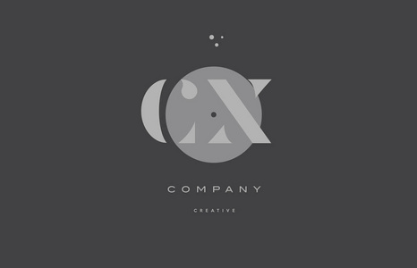 cx c x 灰色现代字母表公司信标志图标
