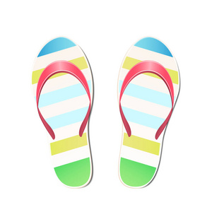 海滩拖鞋夏天符号。旅游海滩拖鞋