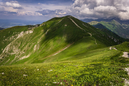 美丽的山峰风光。西部 Tatra 山