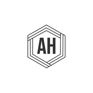 初始字母 Ah 徽标模板设计