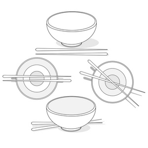 水稻盖浇饭碗杯的插图