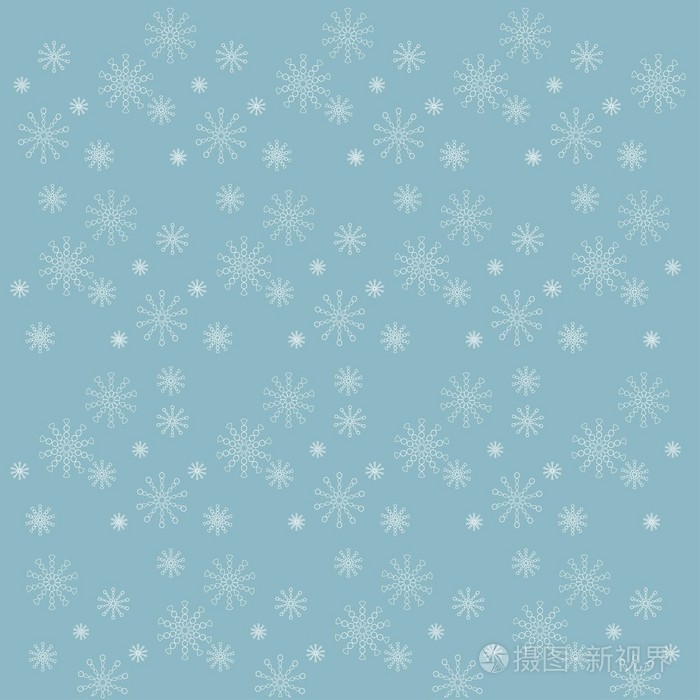 白色的雪花，在蓝色的背景，纹理，矢量图