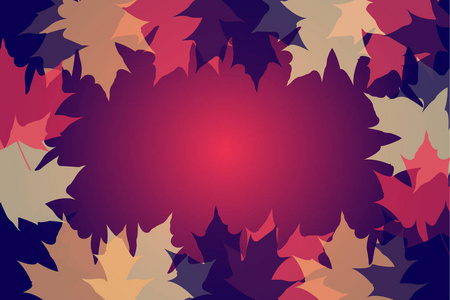 秋天的框架与五颜六色的叶子。叶图案背景。网页的矢量插图。Eps 10