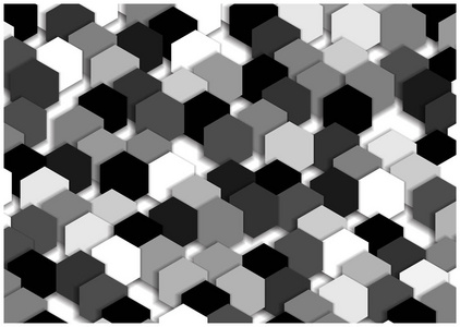 对称六边形的抽象矢量黑白背景