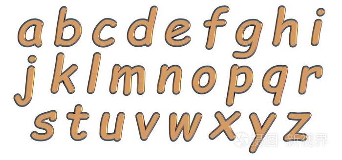 英语字母表中金的小写字母,自定义 3d 字体变形