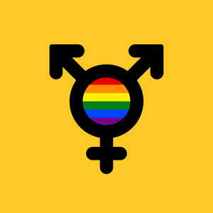 lgbt 社区和变性符号图标, 矢量插图照片