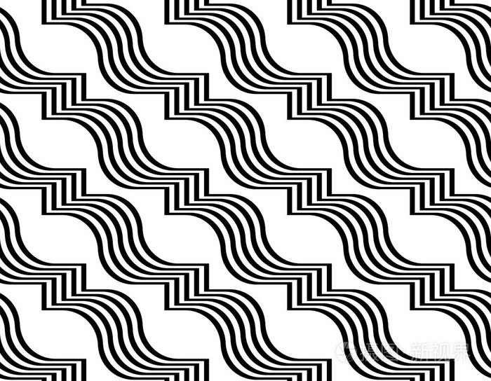 黑白条带对角线插画-正版商用图片0r6ika-摄图新视界