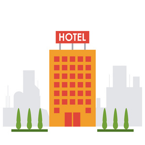 酒店设计。服务图标。平面插画 矢量